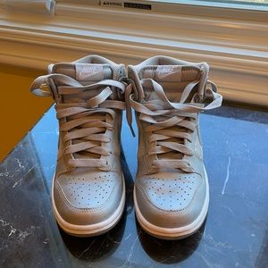 Nike Silver Sparkle high top Air Force one